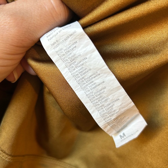 Fabletics Gold Shiny Maternity Activewear Leggings & Nursing Sports Bra - Picture 8 of 9